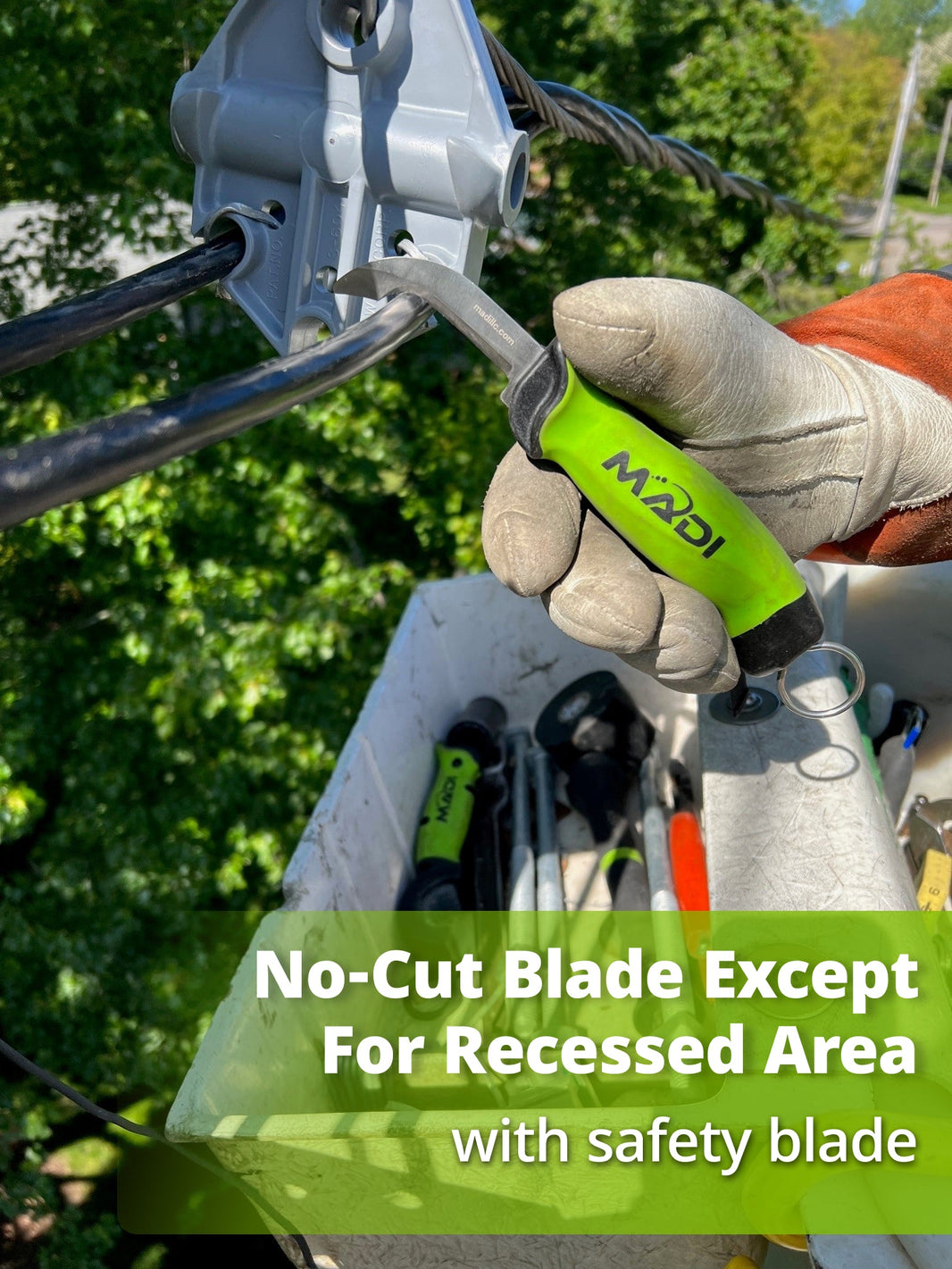 Fixed Blade Safety Blade Skinning Knife - MADI Lineman Tools