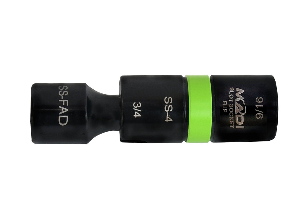 Slot Socket™ Flip Impact 3 - in - 1 Hex: 9/16" & 3/4" - MADI Lineman Tools