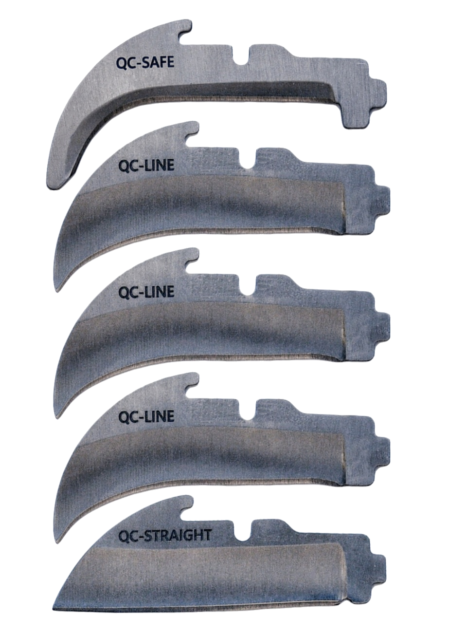 Lockback Quick-Change Assorted 5pc Blade Pack - Lineman Pointed (3), Straight (1), & Safety (1)