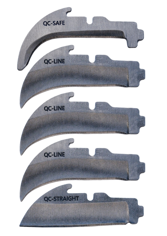 Lockback Quick-Change Assorted 5pc Blade Pack - Lineman Pointed (3), Straight (1), & Safety (1)