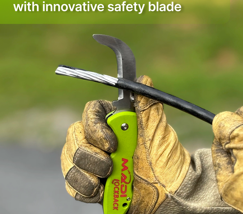Lockback Safety Blade Lineman Knife