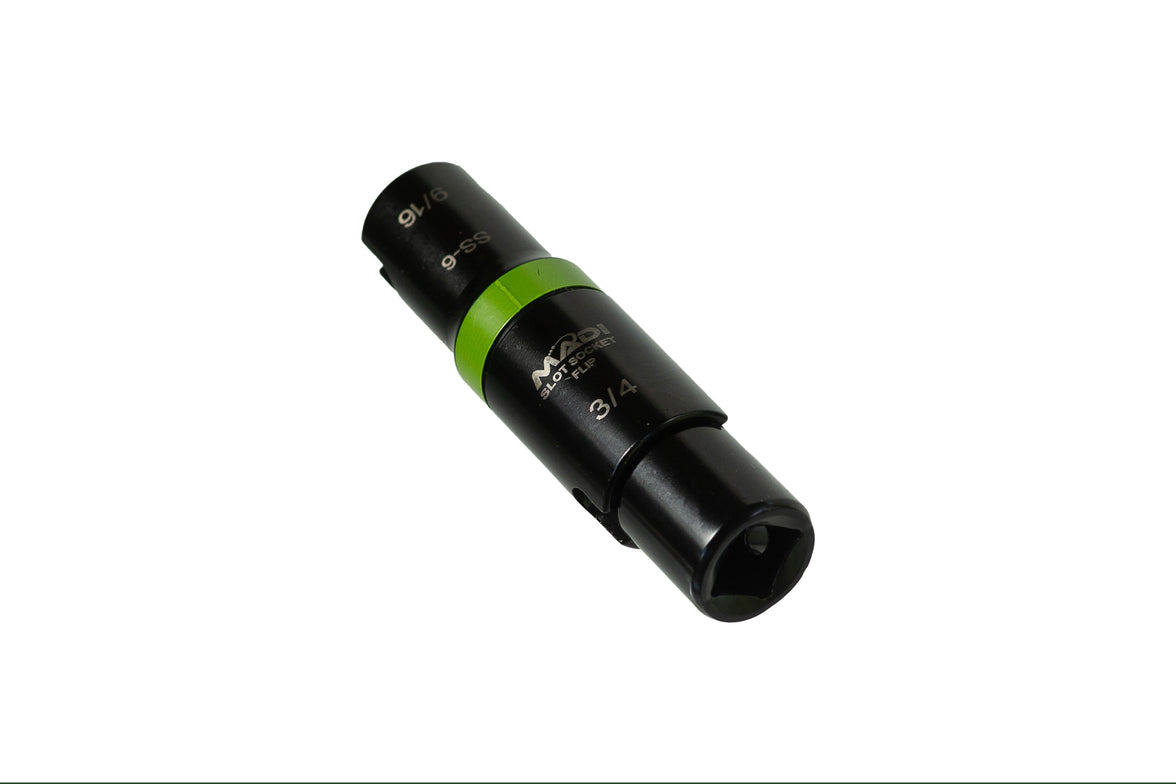 Slot Socket™ Deep Flip Impact 3-in-1 Hex:  9/16" and 3/4"