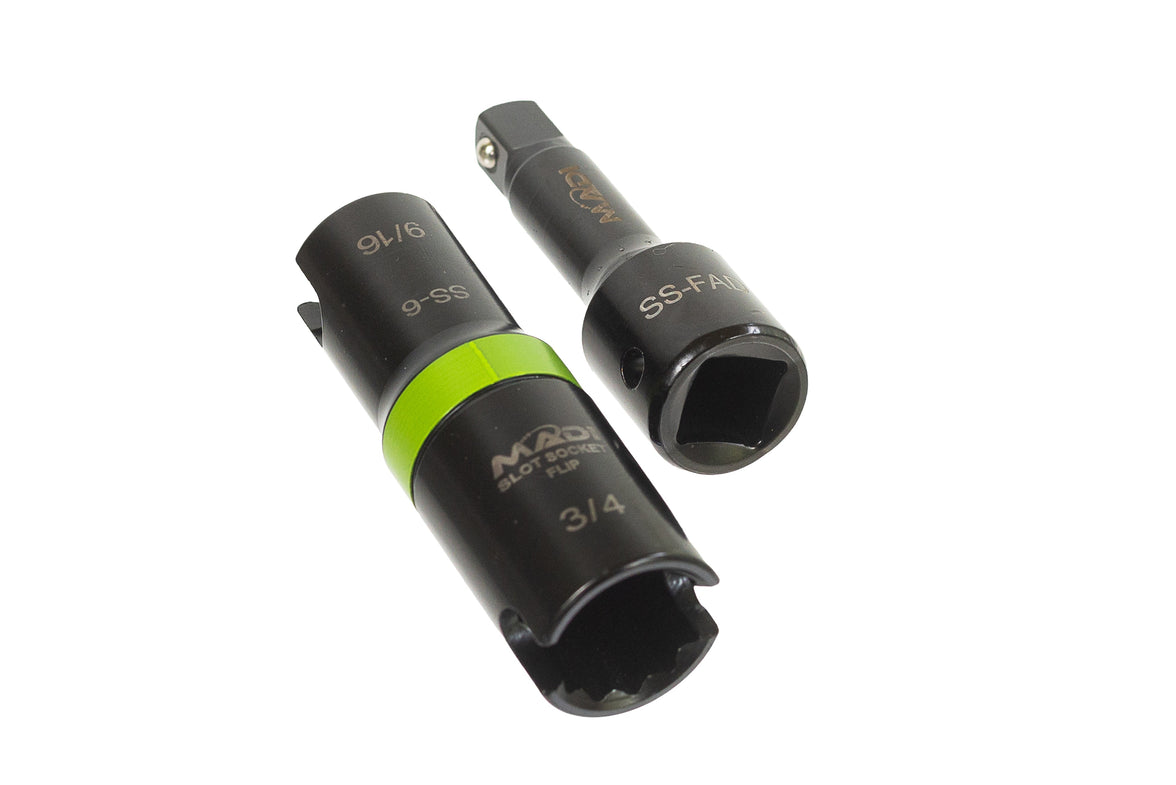 Slot Socket™ Deep Flip Impact 3-in-1 Hex:  9/16" and 3/4"