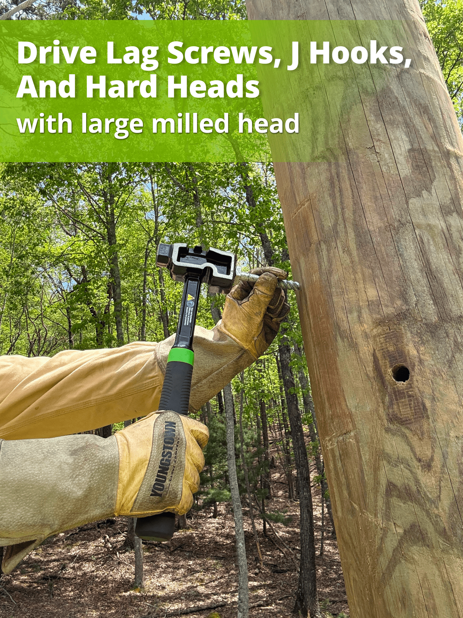 All - Steel Milled Lineman Hammer - MADI Lineman Tools