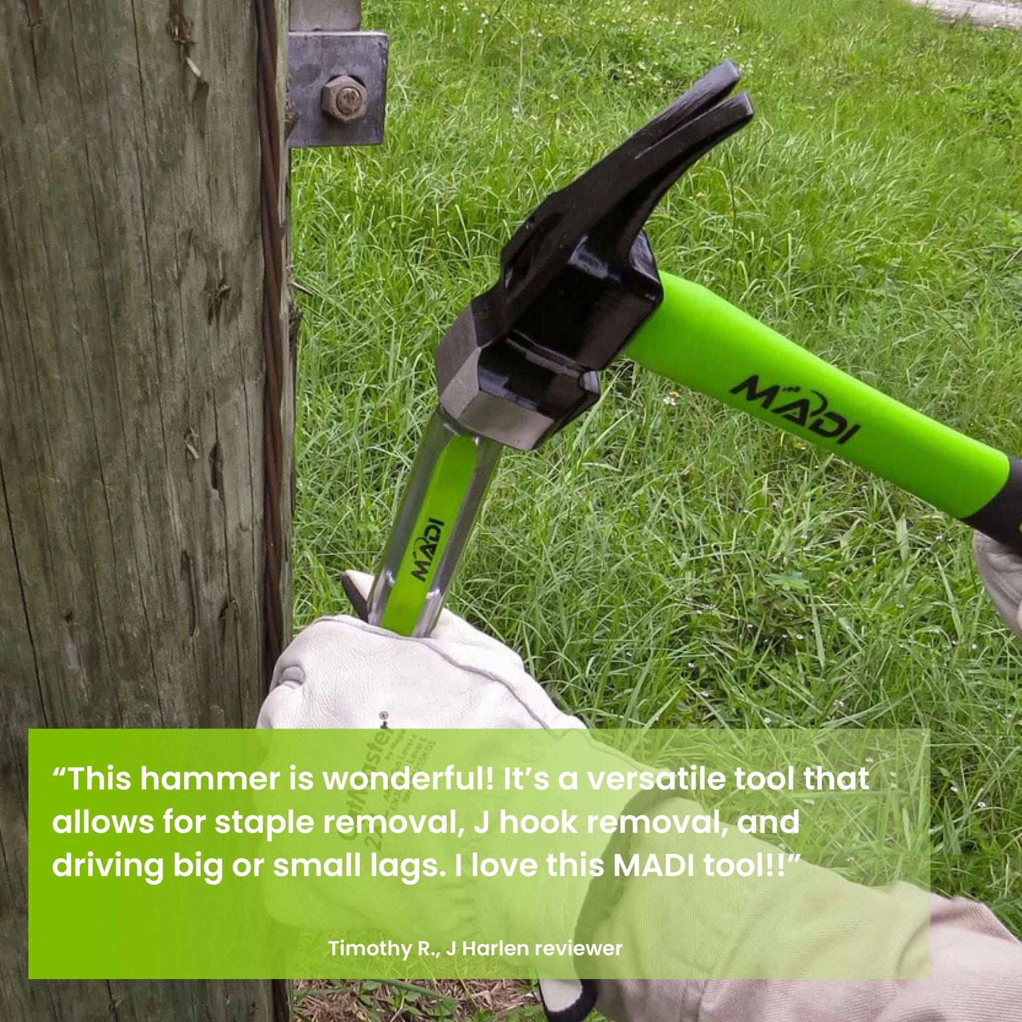 Claw Milled Lineman Hammer - MADI Lineman Tools