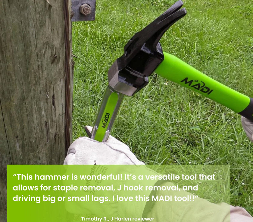 Claw Milled Lineman Hammer - MADI Lineman Tools