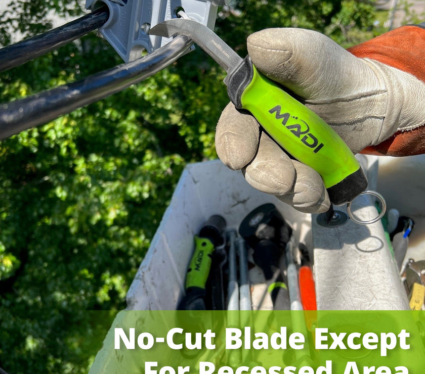Fixed Blade Safety Blade Skinning Knife - MADI Lineman Tools