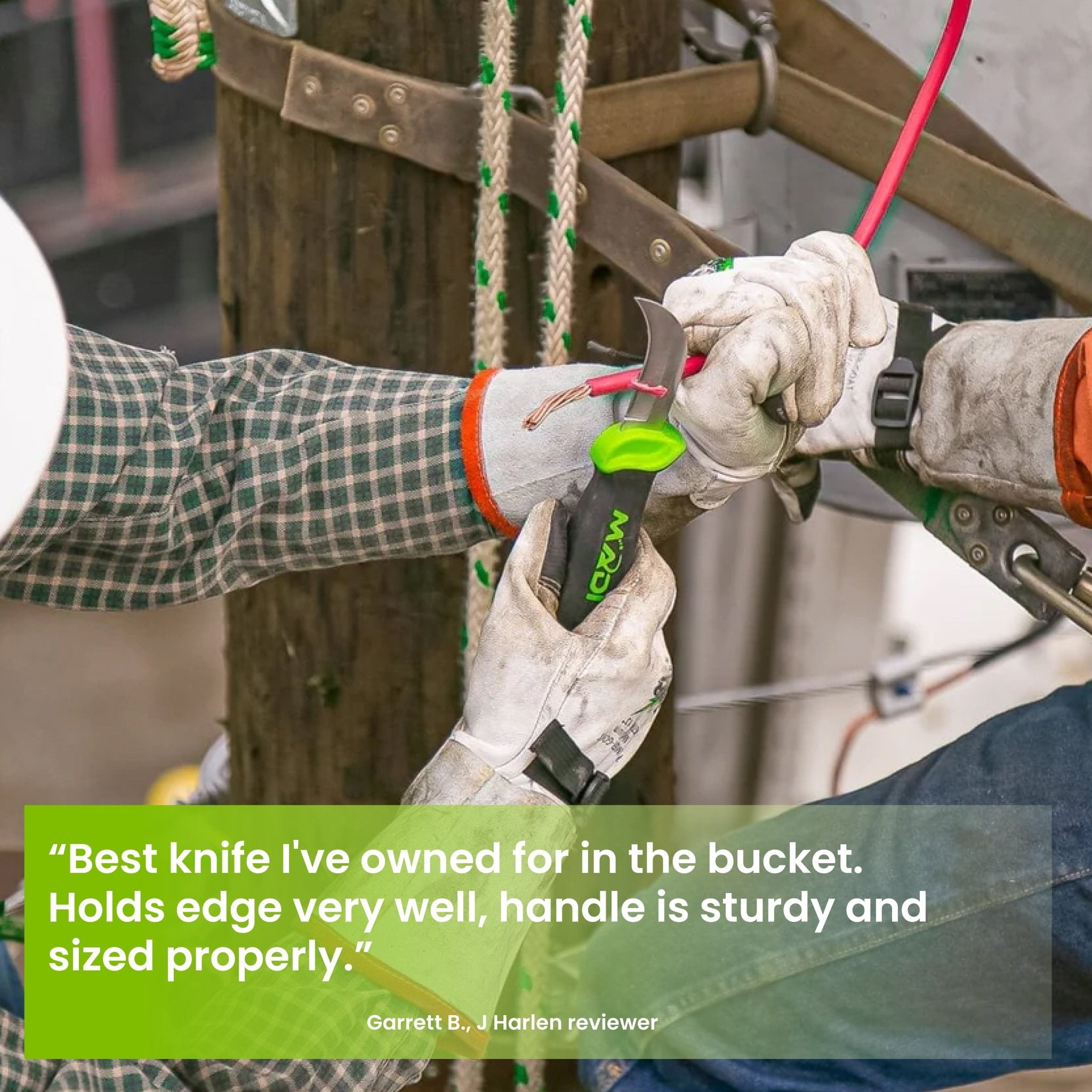 Fixed Pointed Blade Skinning Knife - MADI Lineman Tools