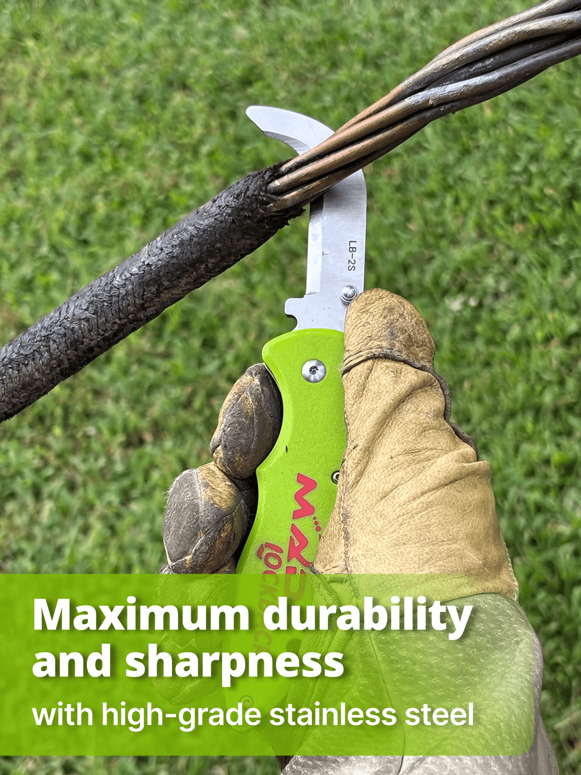 Lockback Safety Blade Lineman Knife - MADI Lineman Tools