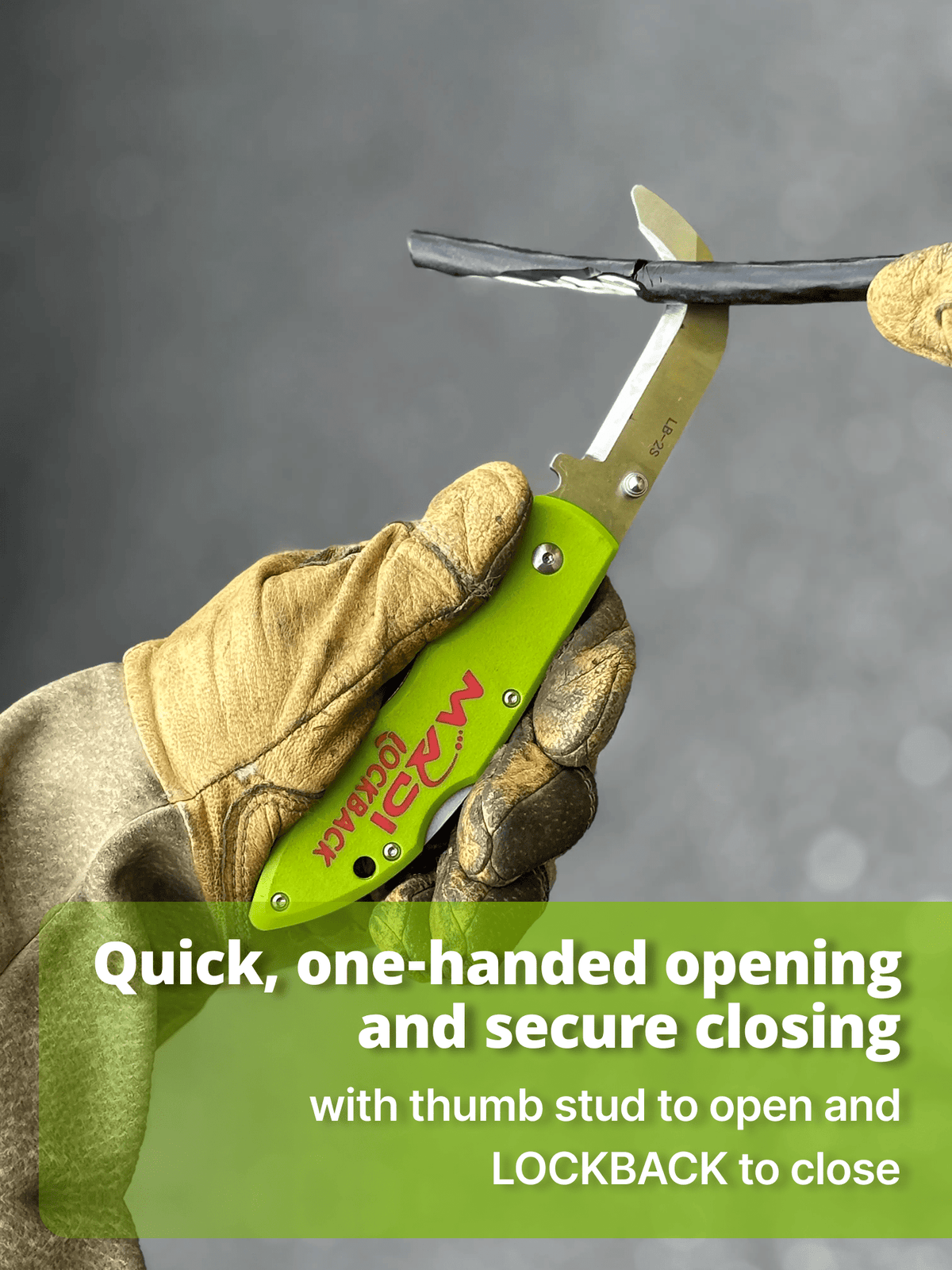 Lockback Safety Blade Lineman Knife – One-Handed Opening, Locks Closed
