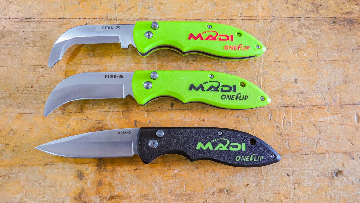 OneFlip™ Safety Blade Lineman Knife - MADI Lineman Tools
