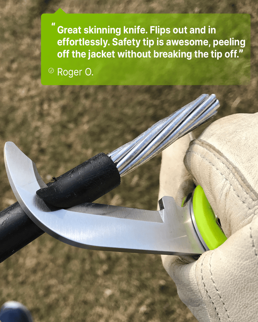 OneFlip™ Safety Blade Lineman Knife - MADI Lineman Tools