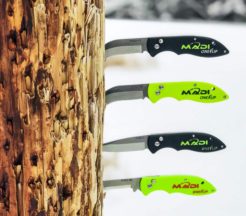 OneFlip™ Straight Pointed Lineman Knife - MADI Lineman Tools