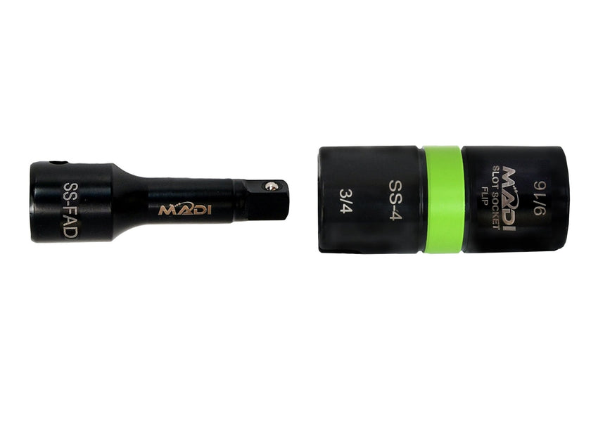 Slot Socket™ Flip Impact 3 - in - 1 Hex: 9/16" & 3/4" - MADI Lineman Tools