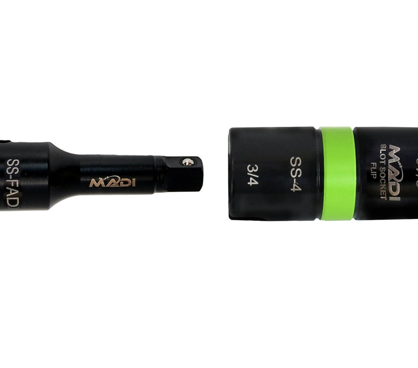 Slot Socket™ Flip Impact 3 - in - 1 Hex: 9/16" & 3/4" - MADI Lineman Tools