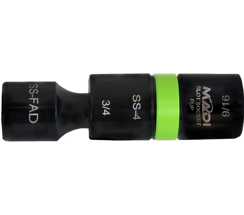 Slot Socket™ Flip Impact 3 - in - 1 Hex: 9/16" & 3/4" - MADI Lineman Tools
